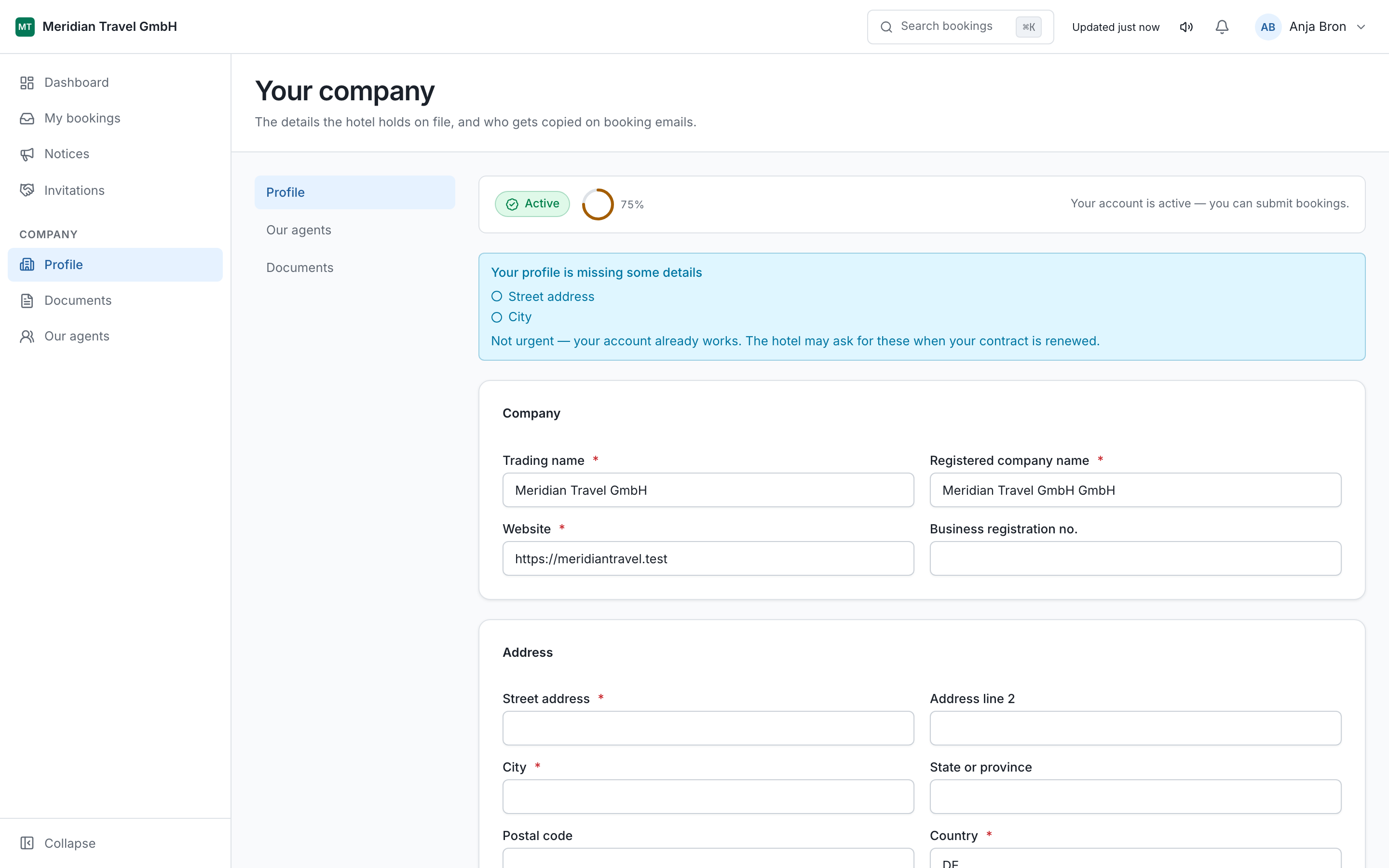 The company profile